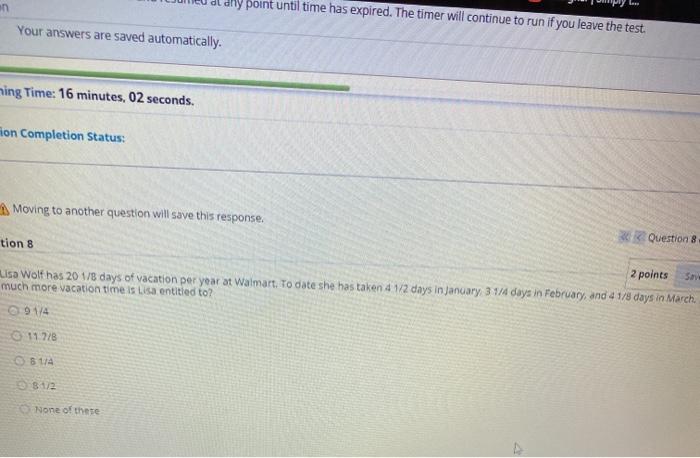  dry point until time has expired. The timer will continue to