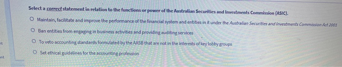  Select a correct statement in relation to the functions or power