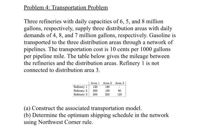 help answer these two quesions Three refineries with daily capacities of 6,5