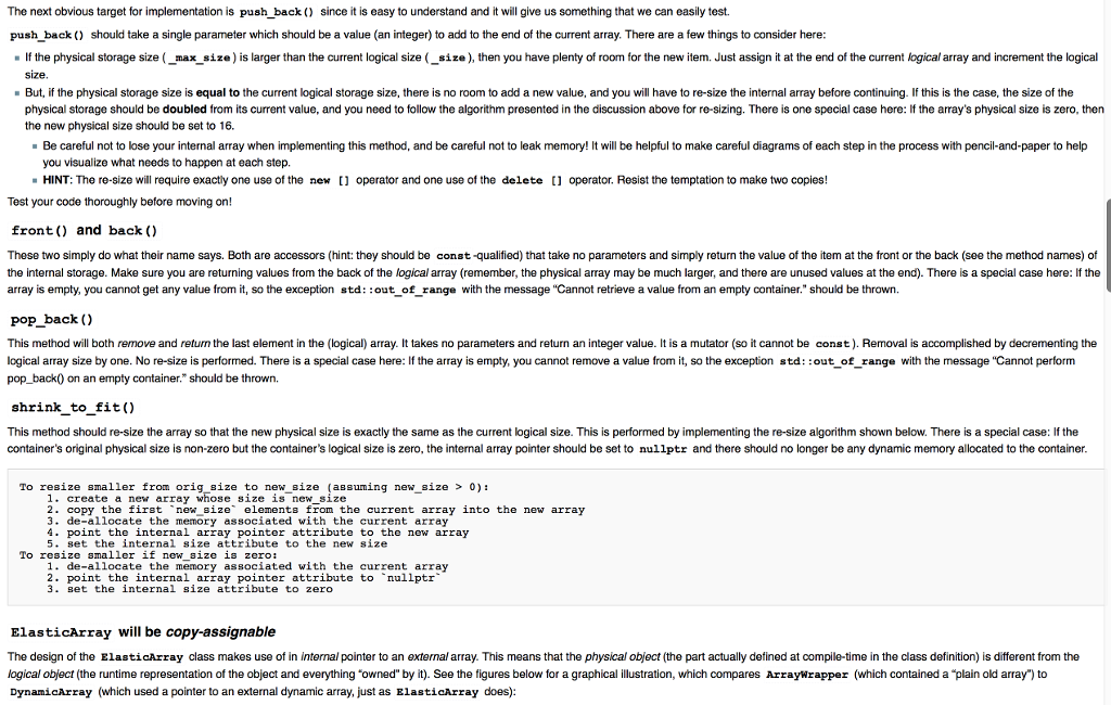 else _array = nullptr; } DynamicArray::~DynamicArray() { delete [] _array; std::cout }