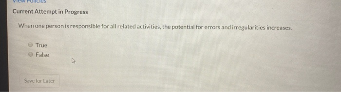  view ones Current Attempt in Progress When one person is responsible