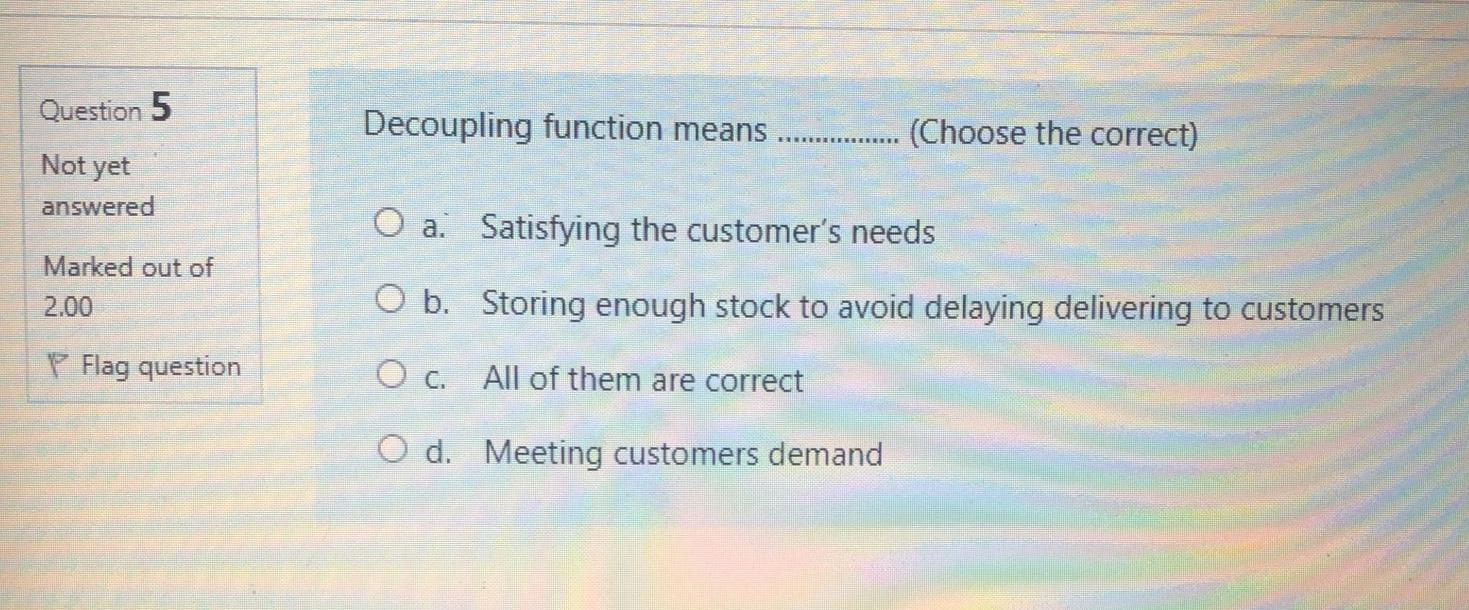 Making decisions through using advanced quantitative techniques. This is as (Chose the