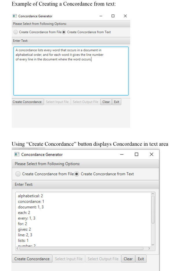 There will be two ways to create a concordance. The first requires
