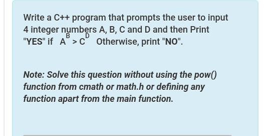  Write a C++ program that prompts the user to input 4