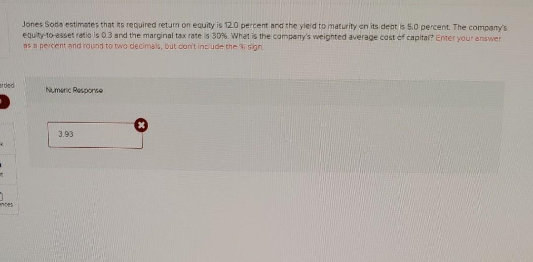  Jones Soda estimates that its required return on equity is 120