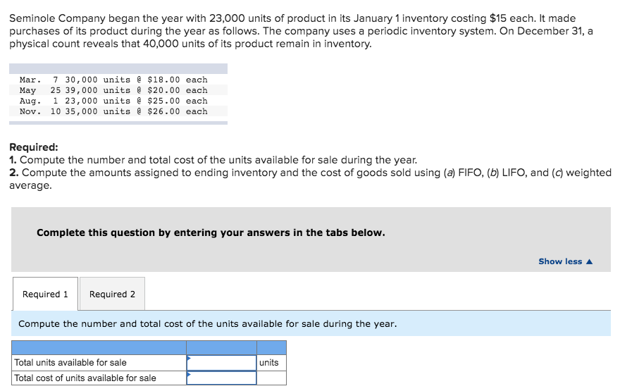 I'm having trouble on this problem, could you please help? Seminole Company