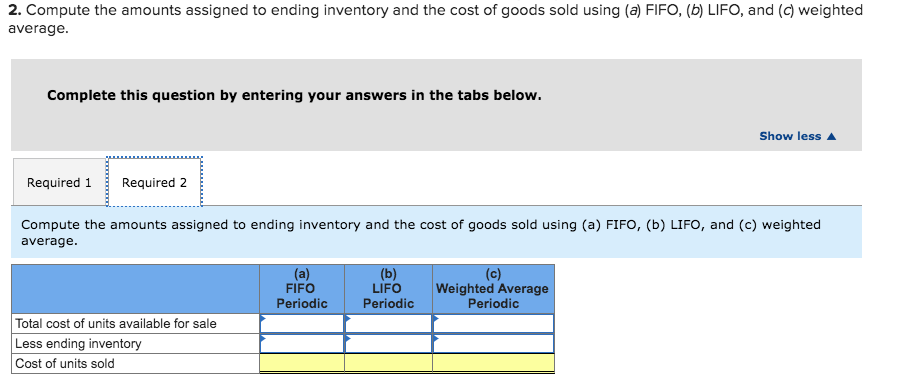 began the year with 23,000 units of product in its January 1