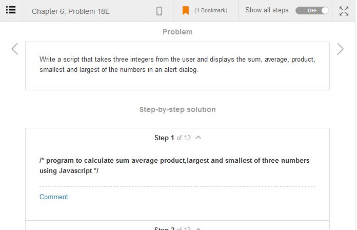  Chapter 6, Problem 18E (1 Bookmark) Show all steps: OFF Problem