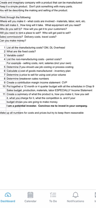 need help getting started dont really understand this assignment reate and imaginary