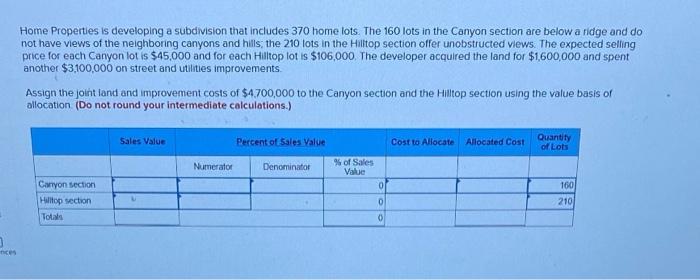  Home Properties is developing a subdivision that includes 370 home lots.