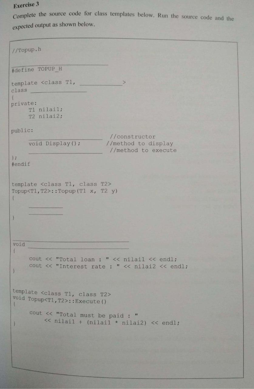 By using C++ Programming Language.Please put comment in program so that i