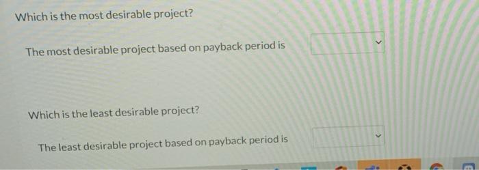 an equipment investment of $23,980. Each project will last for 3 years