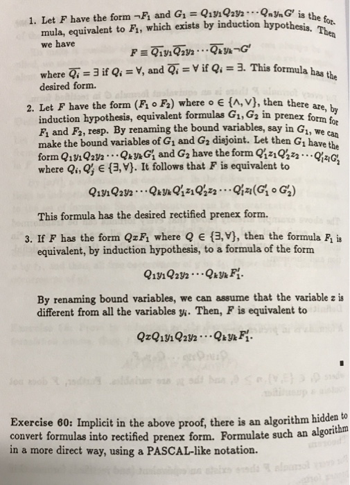 there exists an equivalent (and rectified) formula G in prenex form. Proof