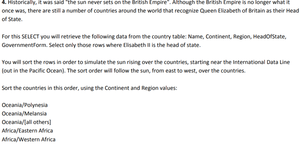 all of the countries in the world.country table that are in North