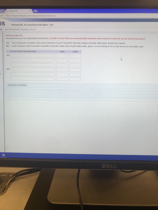  ure https//edugen Weygandt, Accounting Principles, 12e Brief Exercise 9-8 Preserted below