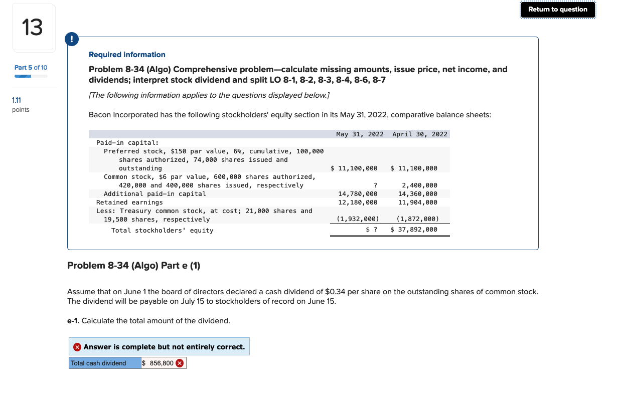  Required information Problem 8-34 (Algo) Comprehensive problem-calculate missing amounts, issue price,