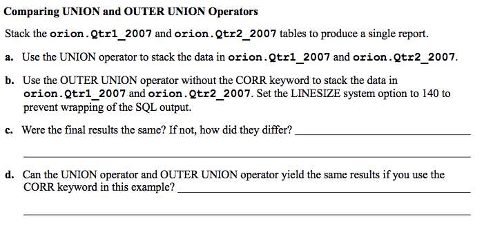 EXCEPT Operator to Count Rows Create a report that displays the total