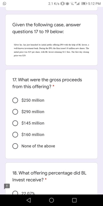  2.1 K/s 101.78 5:12 PM Given the following case, answer questions