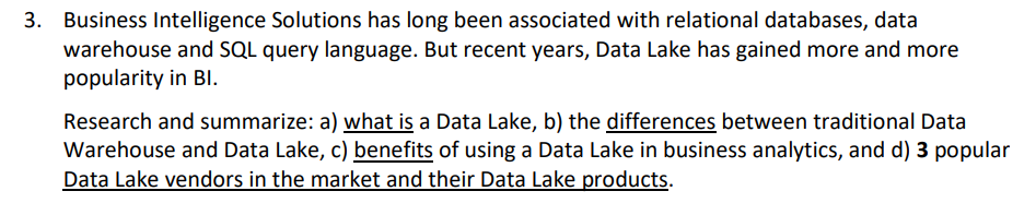 Business Intelligence Solutions has long been associated with relational databases, data