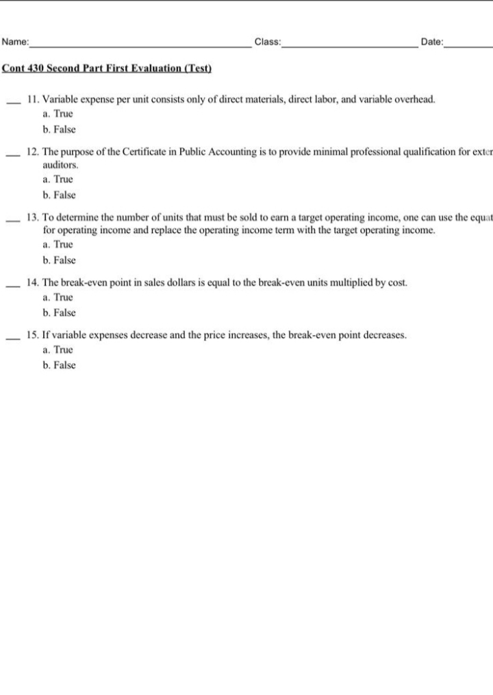  Name: Class: Date: Cont 430 Second Part First Evaluation (Test) -