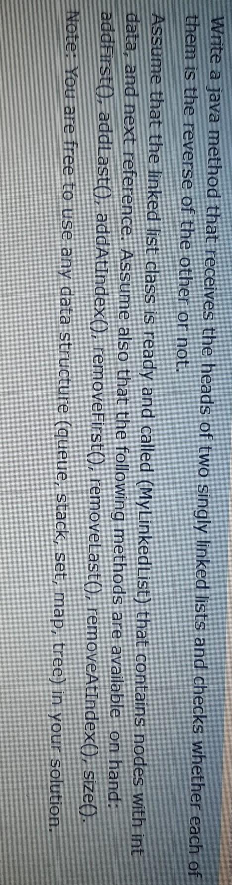  Please, I want the solution using Java and I want it