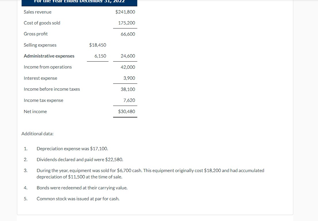  Compute free cash flow. (Enter negative amount using either a negative