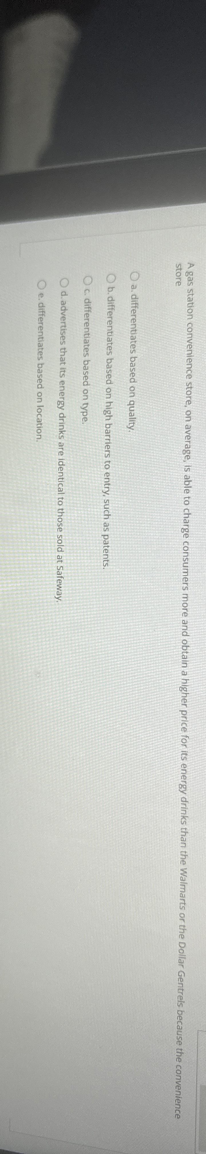  A gas station convenience store, on average, is able to charge