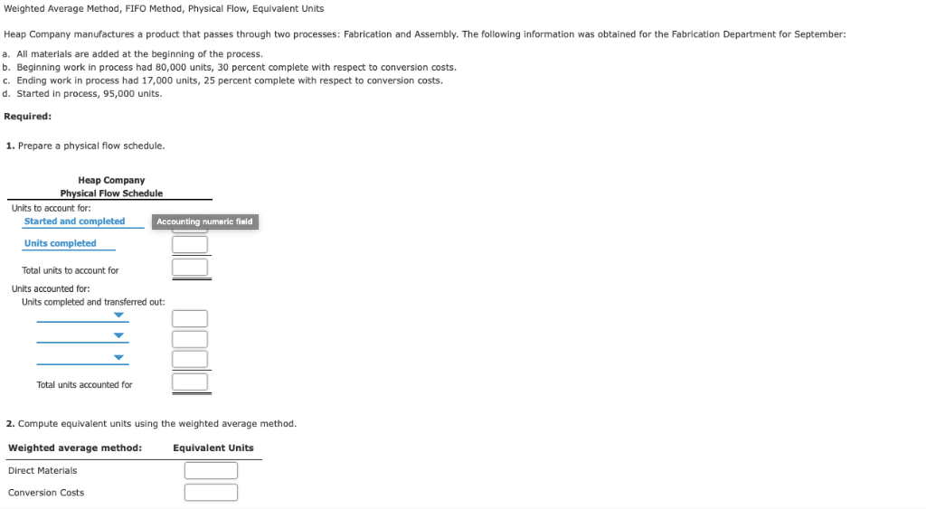  3. Compute equivalent units using the FIFO method FIFO method: Direct