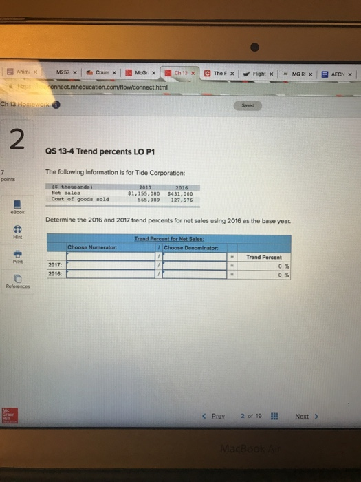 P1 Compute the annual dollar changes and percent changes for each of