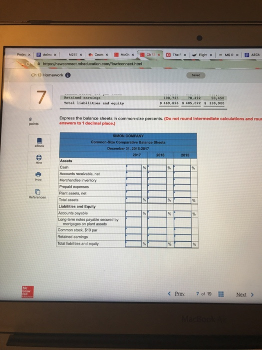 2016 and 2017 trend percents for net sales using 2016 as the