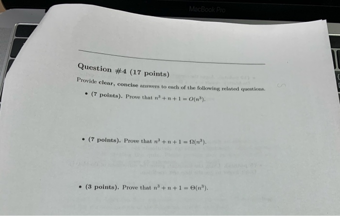  MacBook Pro Question #4 (17 points) Une clear, concise answers to