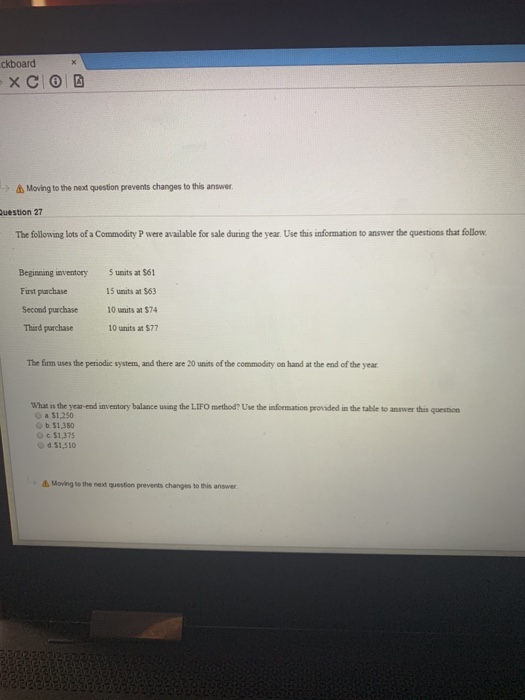 27 The following lots of a Commodity P were available for sale