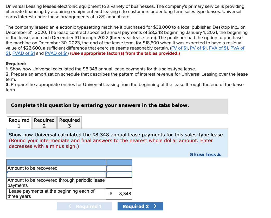 I will give a thumbs up for correct answers! Universal Leasing