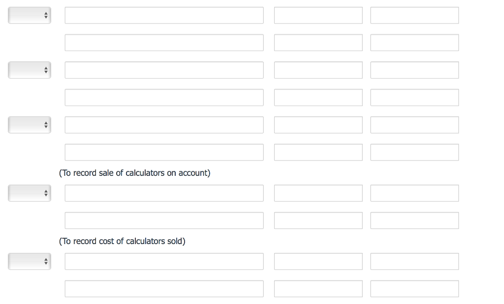 had an inventory that included a variety of calculators. The company uses