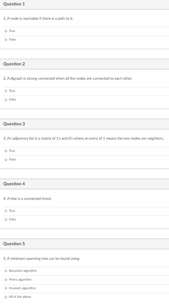  Question 1 1. A node is reachable if there is a