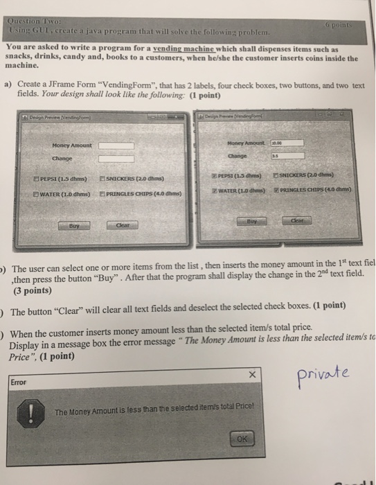  uestion Two: Using GUL, create a java program that will solve