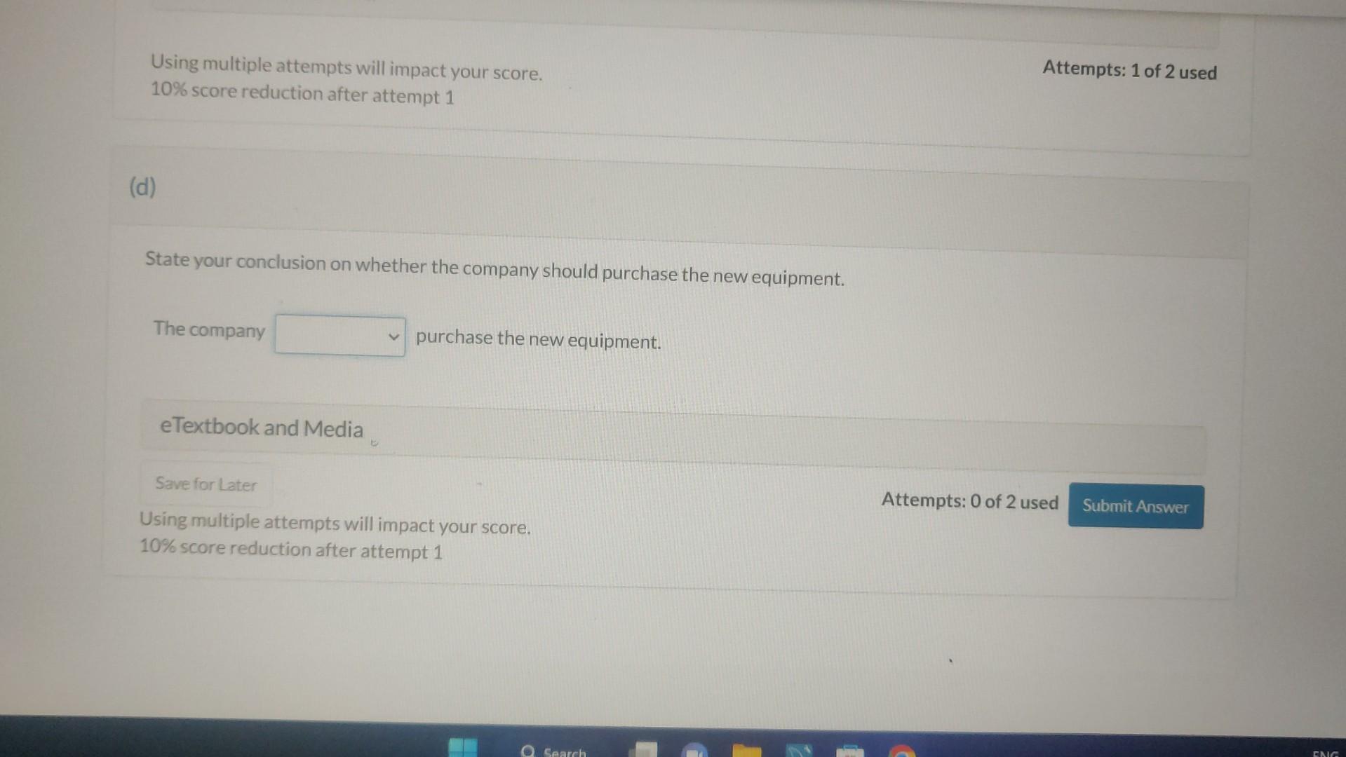 $10,000 per year for the old equipment. The straight-line depreciation method would