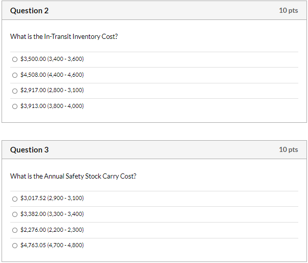 1-6 Supplier Other Information Charges $10 per unit Order Cost is $25