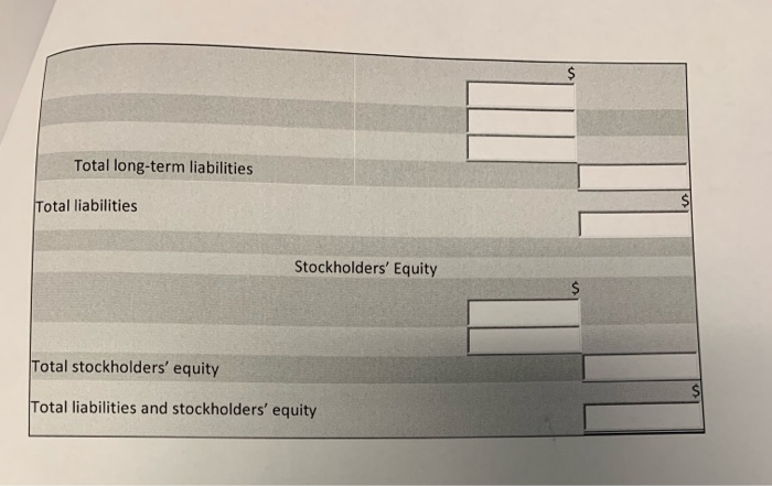 trial balance that follows, prepare a balance sheet in report form at