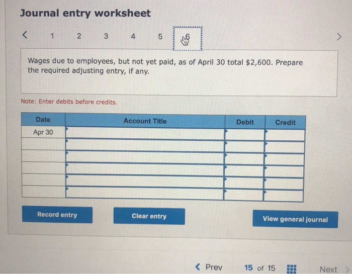 record prepaid expenses in balance sheet accounts. Apr. 3 The company nade