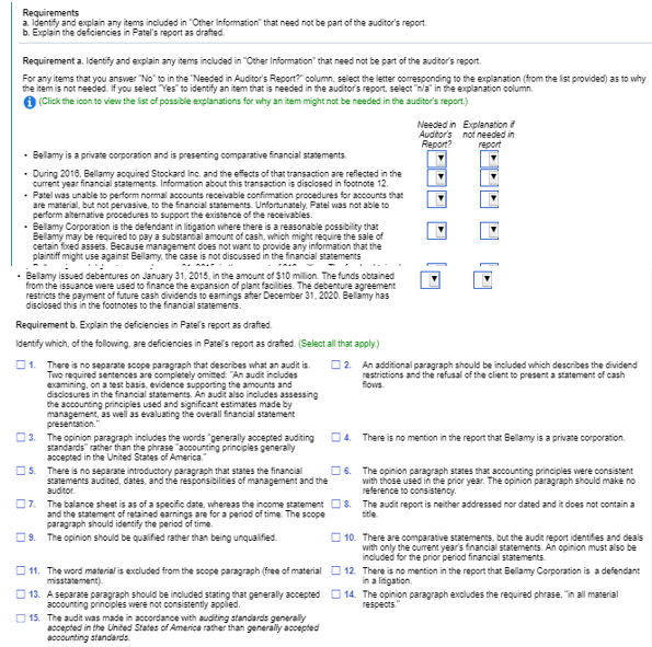 a. Identify and explain any items included in Other Information that