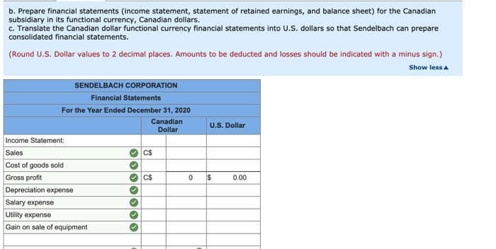 pesos (Ps) and a general ledger in Canadian dollars (C$). As of