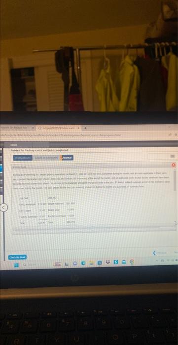 and jobs completed $ Instructions Chart of Accounts Journal Instructions Journal Check