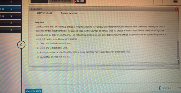 accounts for the exact wording of the account titles. CNOW journals do