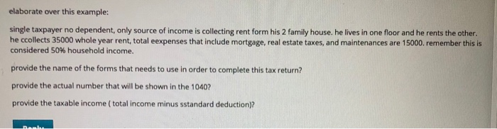  elaborate over this example: single taxpayer no dependent, only source of