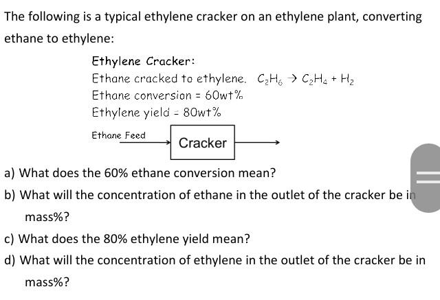 a) What does the 60% ethane conversion mean? b) What will
