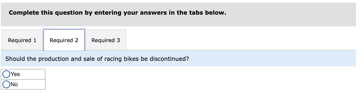 and a racing bike. Data on sales and expenses for the past
