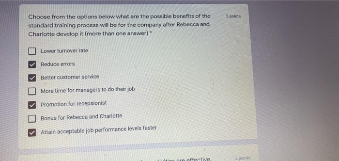  s points 5 points Choose from the options below what are