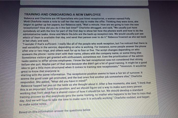 the possible benefits of the standard training process will be for the