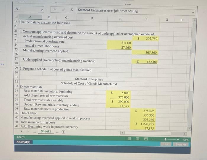 Prepare schedules of cost of goods manufactured and cost of goods sold